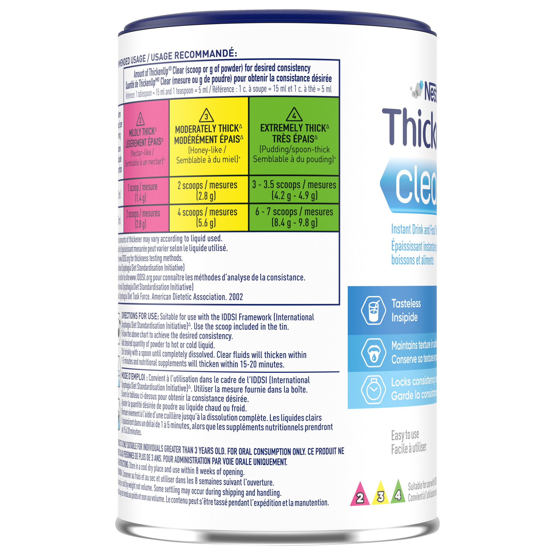 ThickenUp Clear 125 g instant drink and food thickener information label