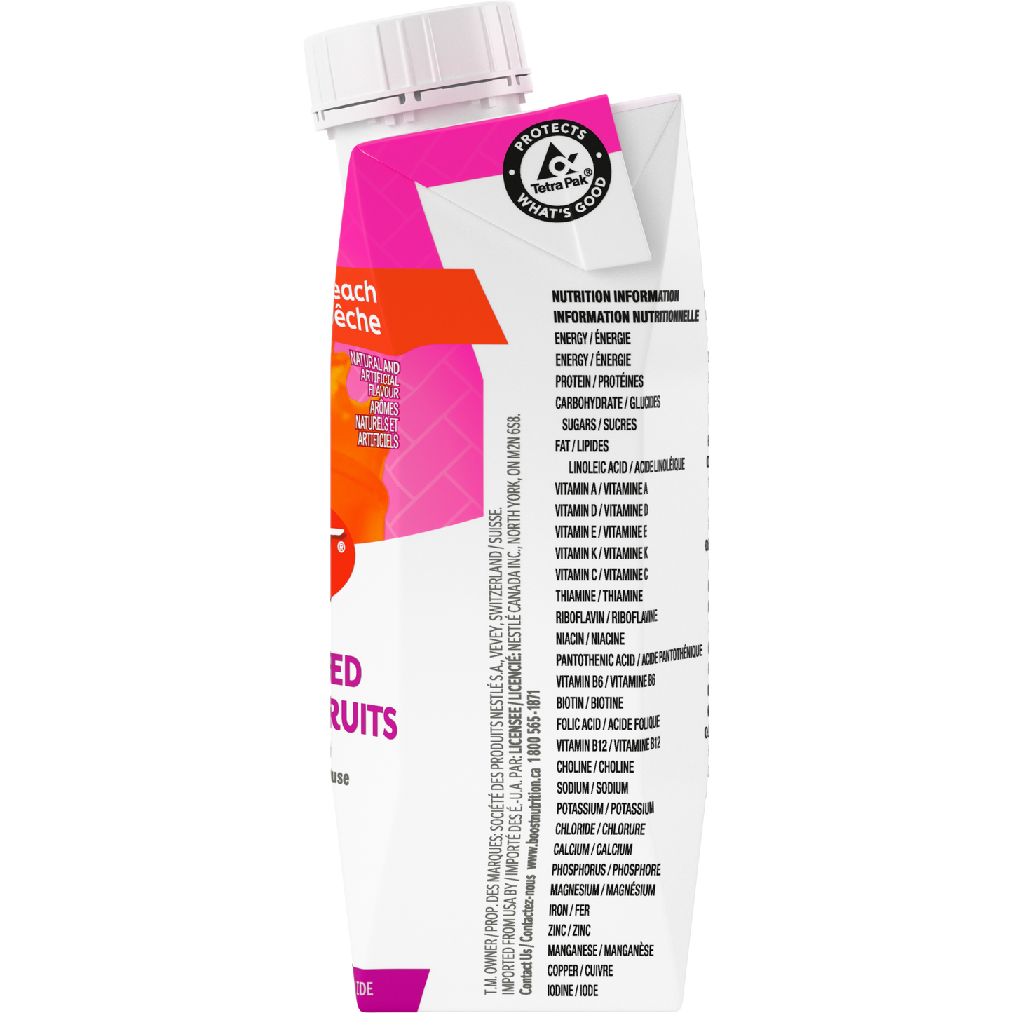 Peach Boost Nutrition Drink 9 g Protein 237 ml nutrition information