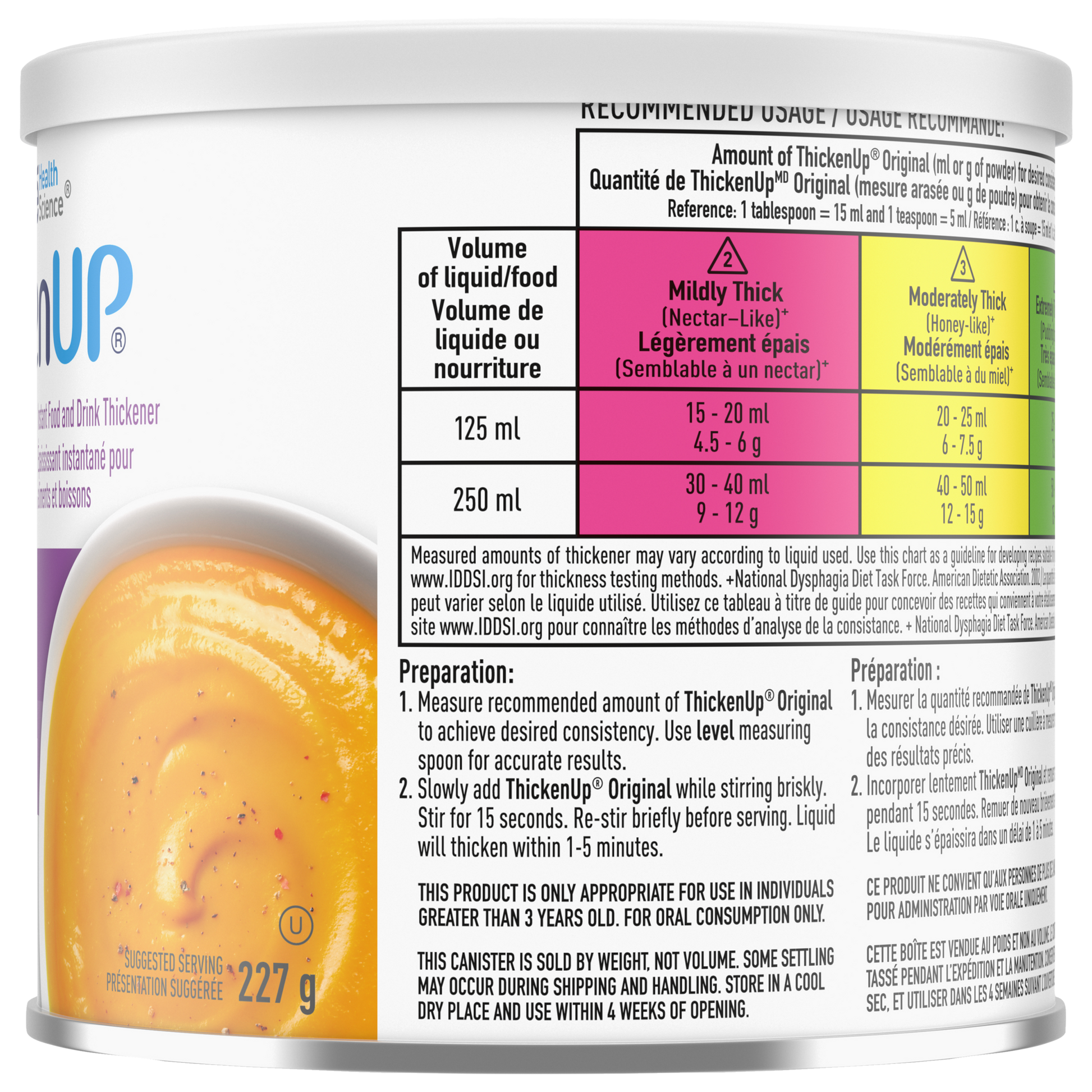 ThickenUp Original recommended usage and preparation