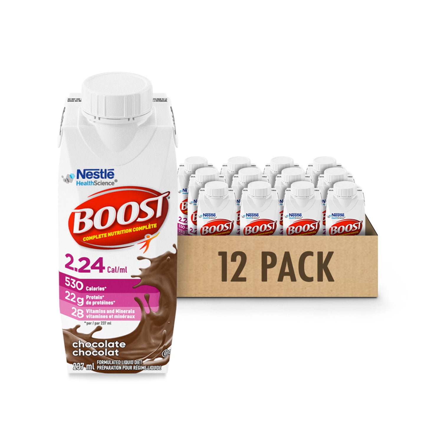 BOOSTᴹᴰ 2.24 Chocolat, 12 x 237 ml