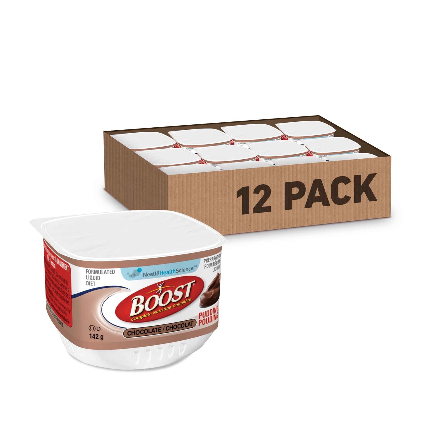 BOOST® Pudding Chocolate, 12 cups x 142g each