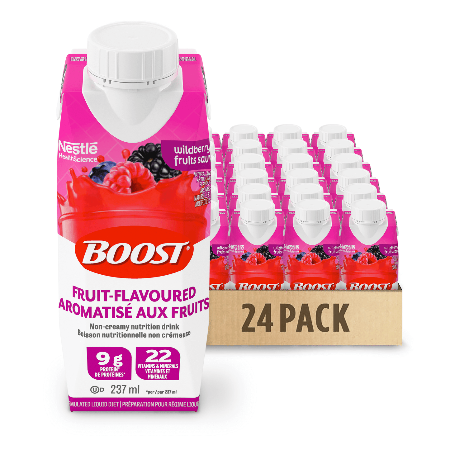 BOOSTᴹᴰ BOISSON AUX FRUITS, TETRA PRISMA FRUITS SAUVAGES 24 x 237 ml (nouvel emballage)