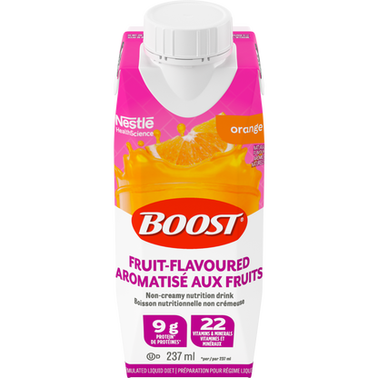 BOOSTᴹᴰ BOISSON AUX FRUITS, TETRA PRISMA ORANGE 12 x 237 ml (nouvel emballage)