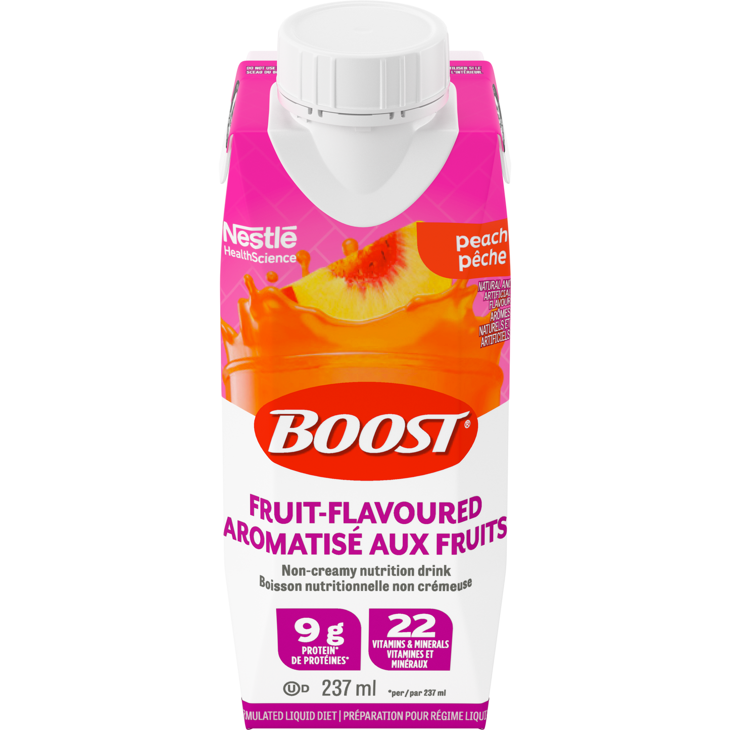 PAQUET BOOSTᴹᴰ BOISSON AUX FRUITS, ORANGE, PECHE, FRUITS SAUVAGES 12 x 237 ml (nouvel emballage)