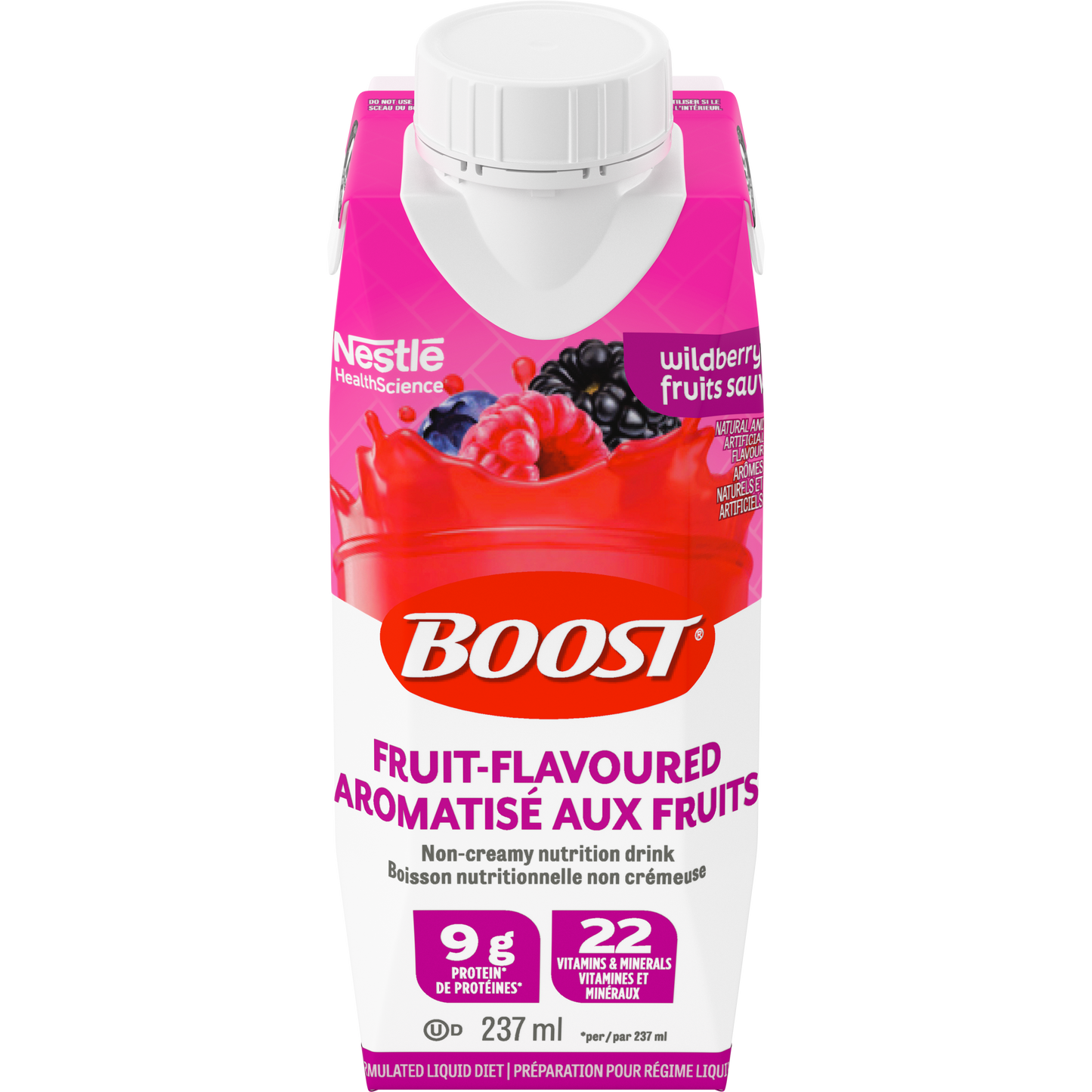 Variety BOOST® FRUIT Beverage Orange, Peach, Wildberry, 24 x 237 ml (New Packaging)