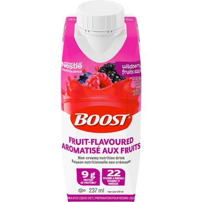 Variety BOOST® FRUIT Beverage Orange, Peach, Wildberry, 24 x 237 ml (New Packaging)