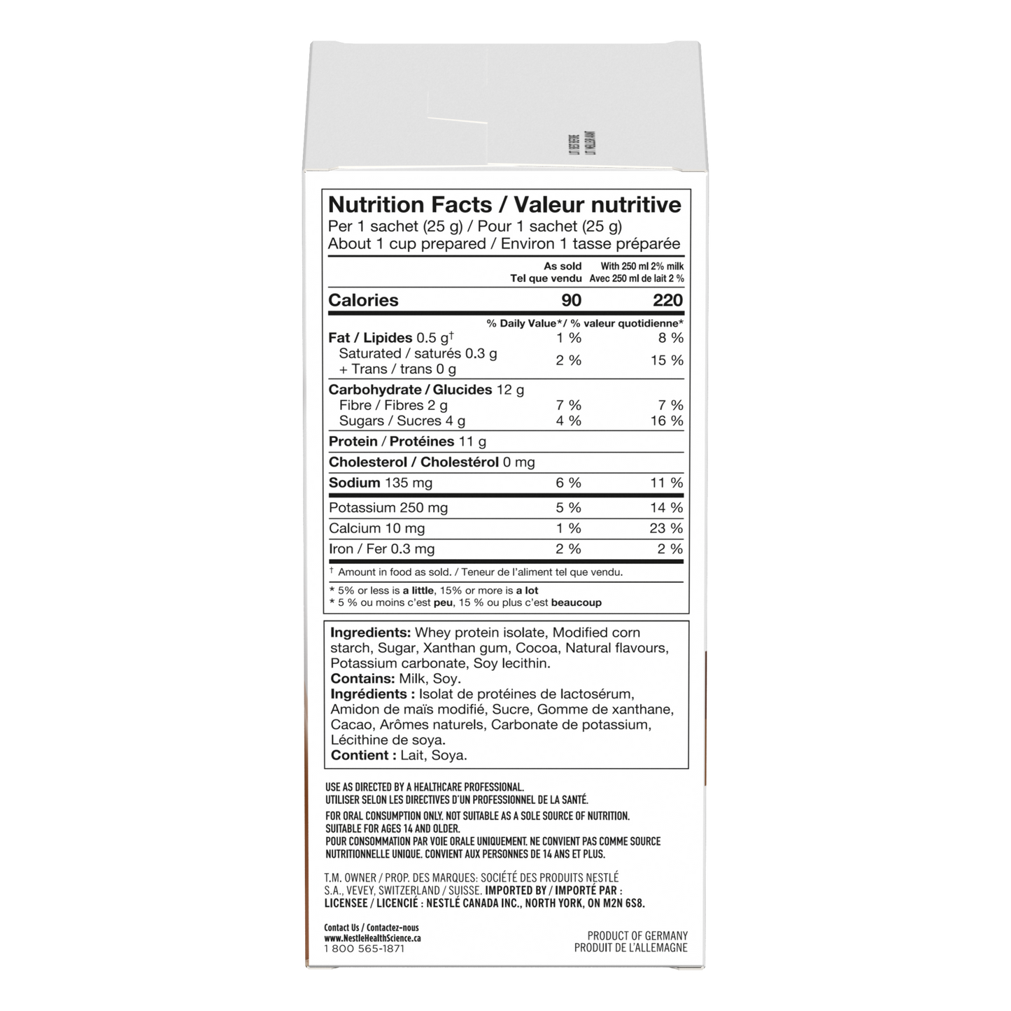 Frappé protéiné Thicken Up® (10 x 25 g) boîte de sachets Chocolat