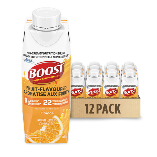 BOOSTᴹᴰ BOISSON AUX FRUITS, TETRA PRISMA ORANGE 12 x 237 ml