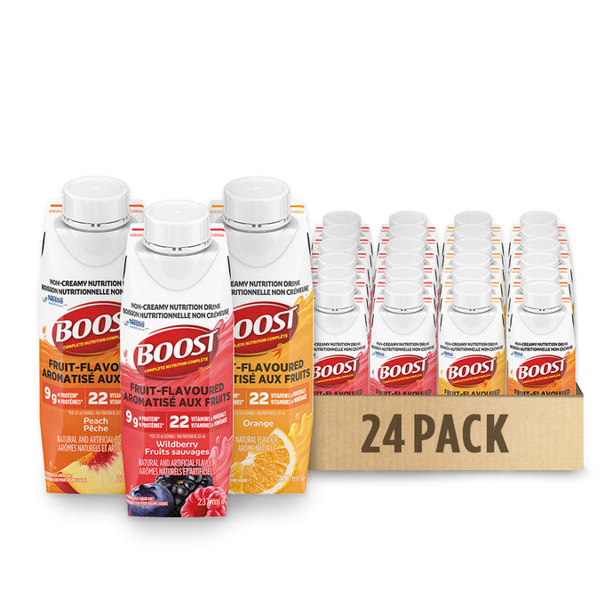 Variety BOOST® FRUIT Beverage Orange, Peach, Wildberry, 24 x 237 ml